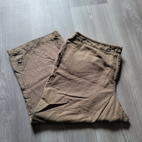 J. Jill Womens Genuine Fit Below Waist Wide-Leg Cropped Pants Size 12 Brown - Picture 2 of 4